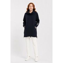Neden Tekstil Kadın Oversize Kapüşonlu Sweatshirt - Siyah