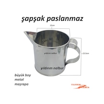 Paslanmaz Şapşak 2.5 Lt Metal Maşrapa Büyük Boy Paslanmaz Çelik