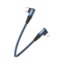Linktech K596 27 W Type-C To Lightning 1.5 M Data Şarj Kablosu Mavi