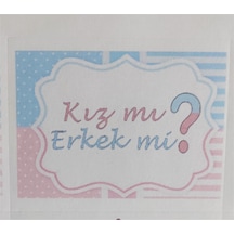 30 Adet 7x5 Cm Kız Mı Erkek Mi Baskılı Mat Etiket Sticker - Dörtgen Etiket Baby Shower Partisi