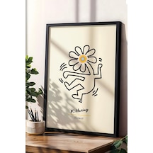 Keith Haring Flower Çerçeveli Tablo - Eklektik Tarz Duvar Dekoru