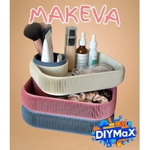 Makeva Makyaj Organizer 3 Katlı Döner Kozmetik Düzenleyici 3 Parça
