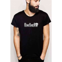 The Punisher Logo Baskılı Siyah Erkek Tshirt (528890435)