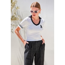 Bigdart 4320 Polo Yaka Basic Triko Bluz - Beyaz 001
