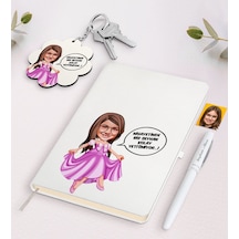 Kişiye Özel Kız Çocuk Kolay Yetişmiyor Karikatürlü Beyaz Defter K N11.16435