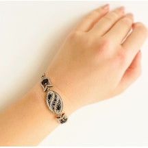 Oriental Kuyumculuk Jewellery Safir Taşlı Otantik Gümüş Bileklik Gümüş