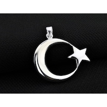 Takıhan Büyük Boy Şanlı Ay Yıldızımız Tasarımlı 925 Ayar Gümüş Kolye Ucu