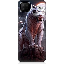 Oppo A73 Uyumlu Beyaz Savaşçı Kaplan Tiger Desenli Silikon Kılıf