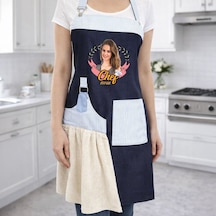 Bk Gift Kişiye Özel Fotoğraflı Pamuk Denim Havlu Detaylı Mutfak Önlüğü -1, Anneye , Anneler Günü si Kobitmeyencom36582 Bk Gift Renkli