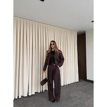 Laluvia Kahverengi Crop Ceket Pantolon Takım - 9689 Kahverengi Laluvia Kahverengi Crop Ceket Pantolon Takım - 9689 Kahverengi