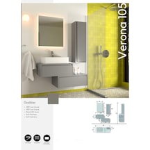 Evros Verona Banyo Dolabı 105 Cm Gri
