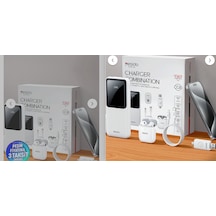 Yesido Cg10 10.000mah Dijital Powerbank 16gb Flash Bellek Airpods Uyumlu  Kulaklık 12w Şarj Aleti Kablo 5in1 Set 1