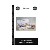 Özel Üretim Aksesuar Makyaj Taşlı Kedi El Aynası Alk3749