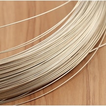 Gümüş 925 Ayar 1,0 mm (1000 Mikron) Yuvarlak Gümüş Tel 2 Metre Gümüş
