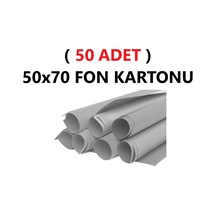 50 Adet 50x70 Cm Gri Renkli Fon Kartonu Rulo Canlı Renk Büyük Boy Anaokulu Kreş Okul