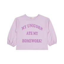 Civil Girls My Unicorn Baskılı 2-5 Yaş Sweatshirt - Lila