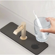 Su Emici Sihirli Lavabo Kenar Matı 38x13cm Siyah