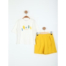 Xo Kids Kız Çocuk Alt Üst Kombin Takmı 4-8 Yaş Set0293 Sarı