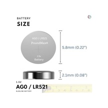 Poundmax 10 Adet Ag0 Lr521,lr63,379 1.5v Alkalin Düğme Pil