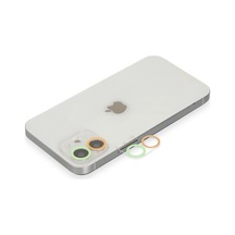 Mey İthalat Apple Uyumlu iPhone 12 Renkli Kamera Lens Koruma Cam - Turuncu-yeşil