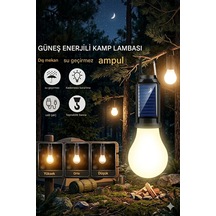 Taşınabilir Solar Kamp Lambası 10w Usb-c Şarjlı Askılı Led Fener Kırılmaz Gövde, Güçlü Aydınlatma Beyaz