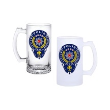 Polis Armalı Buzlu Ya Buzsuz Seçenekleriyle Bira Bardağı
