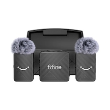 Fifine M9 Kablosuz Yaka Mikrofon Seti - 2 Kişilik Mikrofon Kamera Seti
