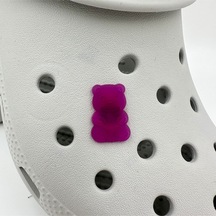 Crocs Terlik Süsü Ve Aksesuarı , Çanta Süsü Jibbitz Hribo Ayıcık Şeffaf Alt 02 Görsel Figür Aksesuar Mürdüm