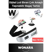 Dijital Lcd Ekranlı Hassas Taşınabilir Pratik Seyahat Bagaj Tartısı 50 Kg Kapasiteli Ağırlık Tartı