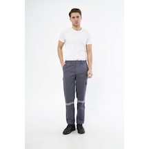 Pantolon 16/12 Gabardin %100 Pamuk Reflektörlü Kargo Cepli Gri Ya