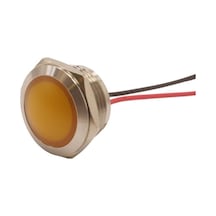 Motorobit 19L-P1 19Mm 12-24V Kablolu Metal Sinyal Lambası - Sarı