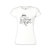 Mrs. Always Right Şapka Beyaz Kadın Tshirt 001