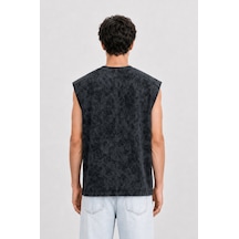Respire Erkek Yıkamalı Tank Top Atlet Siyah