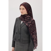Mirsoy Scarf Rüya Pamuk Etnik Desen Şal Koyu Bordo