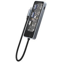 Recci RH16 Type-C PD 100W USB 3.0 HDMI Bağlantılı 5 in1 Hub