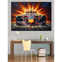 Ahşap Tablo Yarış Pistinde Modern Formula Aracı İnsan Figürlü Tablolar