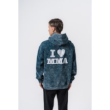Respire Erkek Mma Baskılı Kapüşonlu Oversize Hoodie Zümrüt
