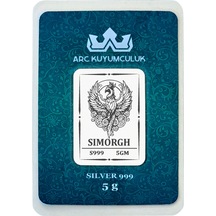 Simurg Temalı 999 Ayar Gümüş İle Tasarlanmış Hediyeye Özel 5 Gram Gümüş Külçesi-766