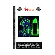 Uv Neon Yeşil Ruj Karanlıkta Parlayan Makyaj Boyası Canlı Renk Gösteri Ürünü Sahne Makyajı YEŞİL