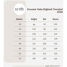 Vetre Kadın Büyük Beden Kruvaze Yaka Düğmeli Vizon Trençkot 1049 Vizon