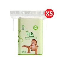 Ipek Organik Bebek Temizleme Pamuğu 60'Lı X 5'Li Paket