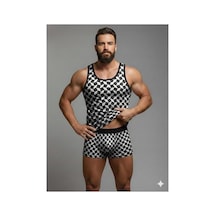 Najmaddin.com Beru Erkek Desenli Tank Top Boxer Takım Çok Renkli