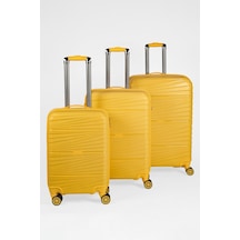 Protocol London 901 3'lü Valiz Bavul Seti Sarı - Darbelere Karşı Yüksek Koruma