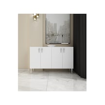 Vera 120 Cm Konsol , Tv Ünitesi, Çok Amaçlı Dolap Beyaz-gümüş Beyaz-gümüş