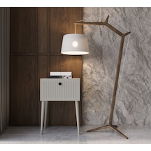 Enwood Canopus Mdf Kum Taşı Rengi Ahşap Ayaklı Tek Kapaklı Komodi