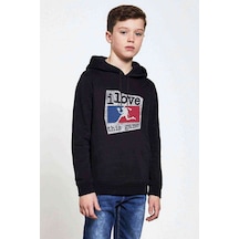 Tshirthane Pubg Ilovethisgame Baskılı Unisex Çocuk Kapüşonlu Siyah Sweat