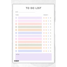Yapılacaklar Listesi - A5 - 50 Sayfa - To Do List - Checklist - Kontrol Listesi - Planlayıcı - 3977 Çok Renkli