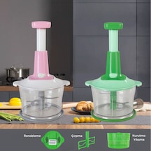Altron 1500ml El Rondosu 3 Paslanmaz Çelik Bıçaklı Basmalı Sebze