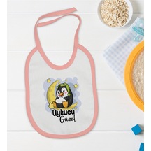 BK Kids Uykucu Güzel Tasarımlı Pembe Bebek Mama Önlüğü Pembe