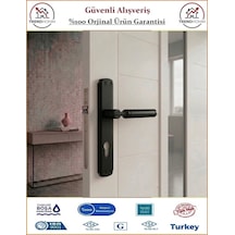 Grossavm Parçalı Aynalı Dış Çelik Kapı Kolu - Mat Siyah - Yale